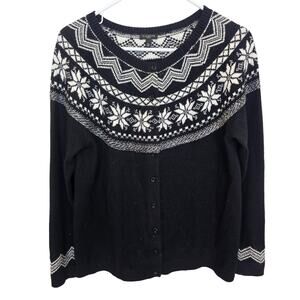 Talbots Womens Nordic Fair Isle Sweater Sz LP Cabincore Preppy Ski Lodge Holiday